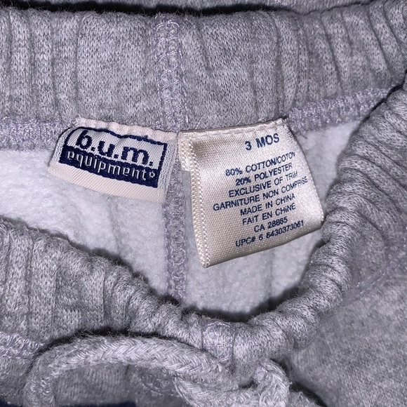 5/$25 B.U.M. Jogger Drawstring Elastic Waist Sweatpants Cuff Legs Baby 3 Months - Picture 4 of 4